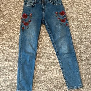 Zara embroidered jeans